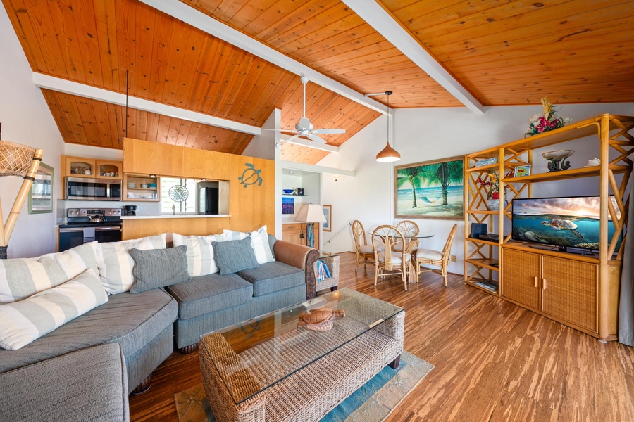 Living room and dining area