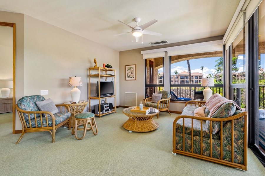 Open layout of living room~ dining room and kitchen 