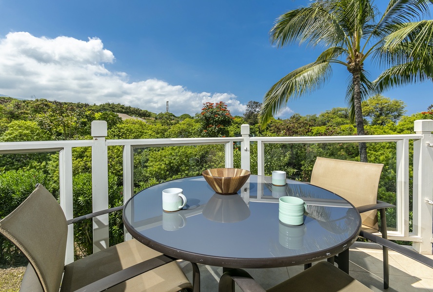 Private Lanai Surrounded by Tropical Foliage