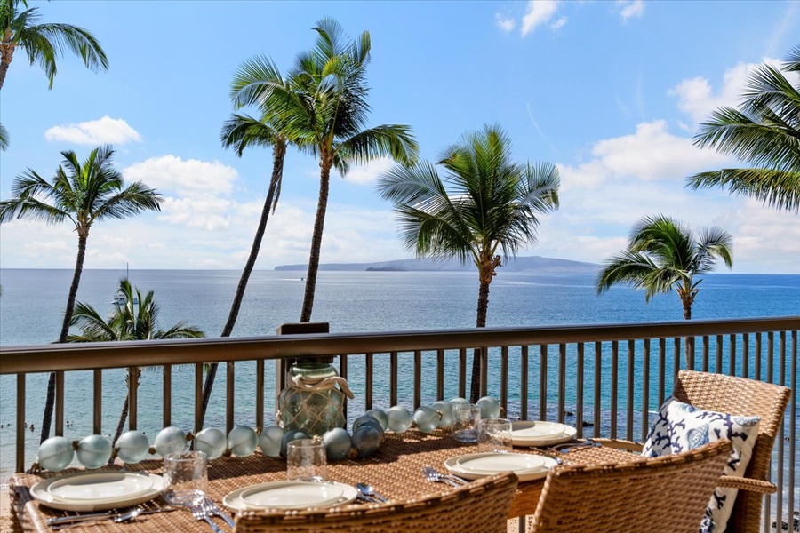 Gorgeous oceanfront view from the lanai