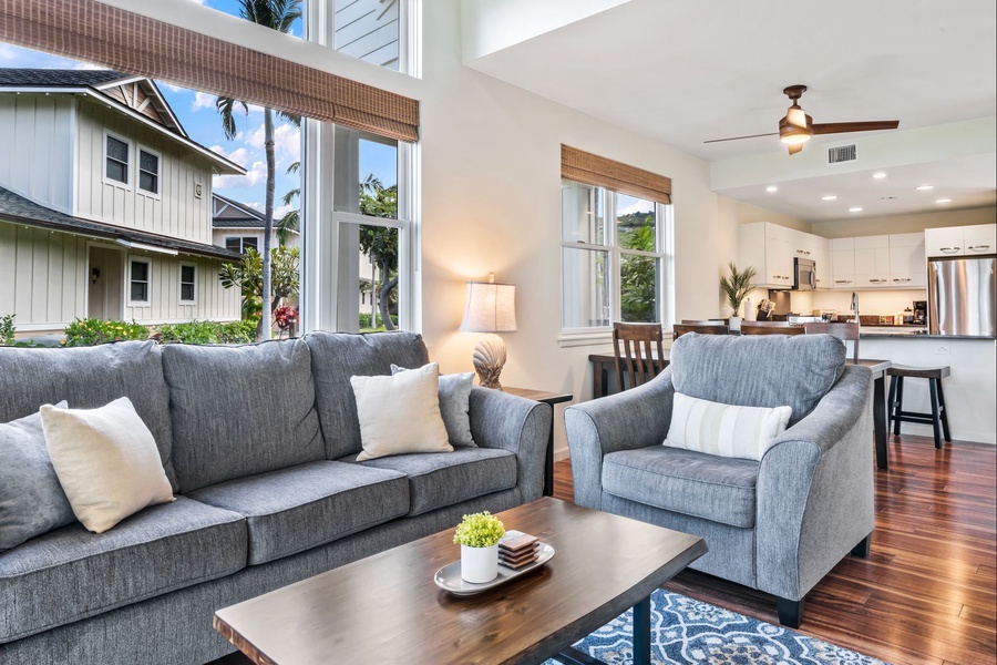 Open living room with ample seating 