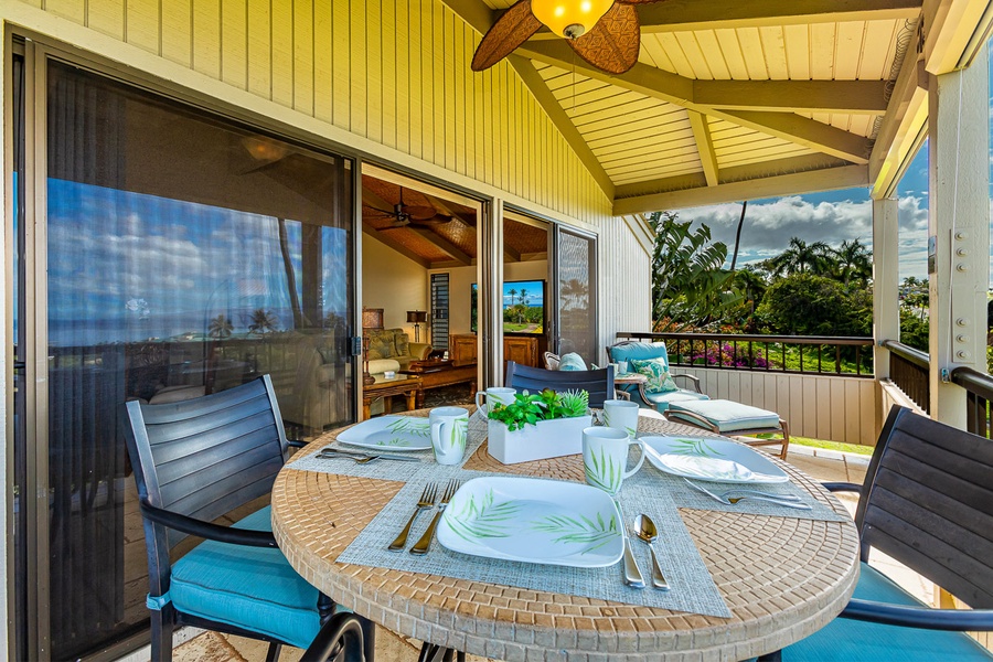 Seamless indoor/outdoor living from the lanai to the living room