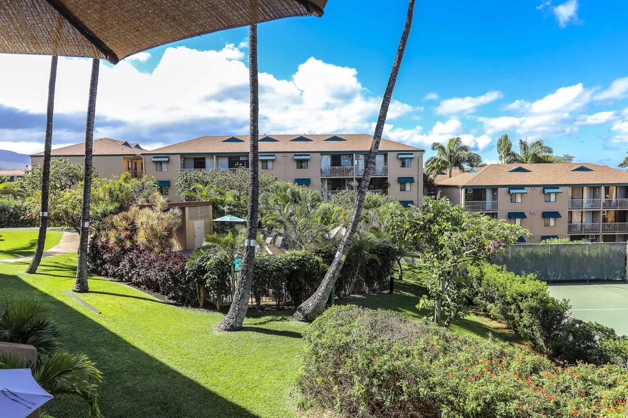 Private Lanai Surrounded by Lush Tropical Foliage