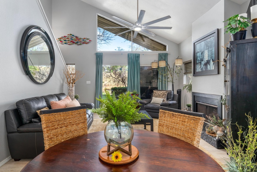 Dining room connected to living room