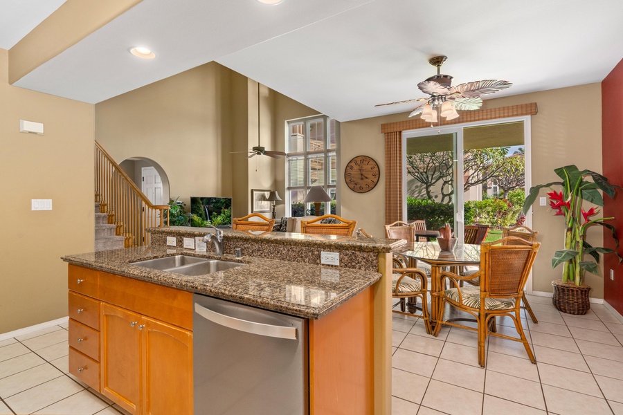Enjoy the large windows and views from kitchen