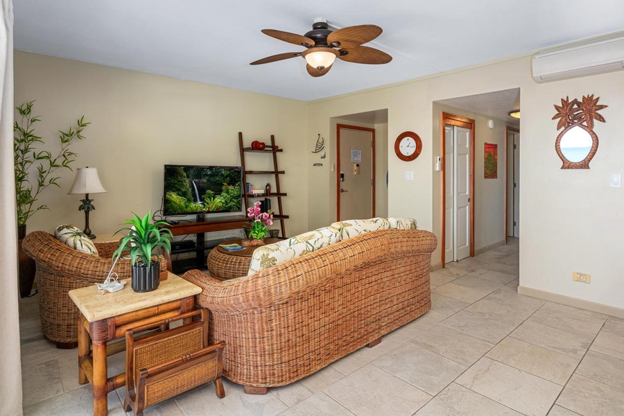 Relax after a day at the beach and watch your smart TV