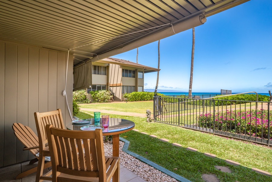 Seating for two on your private lanai