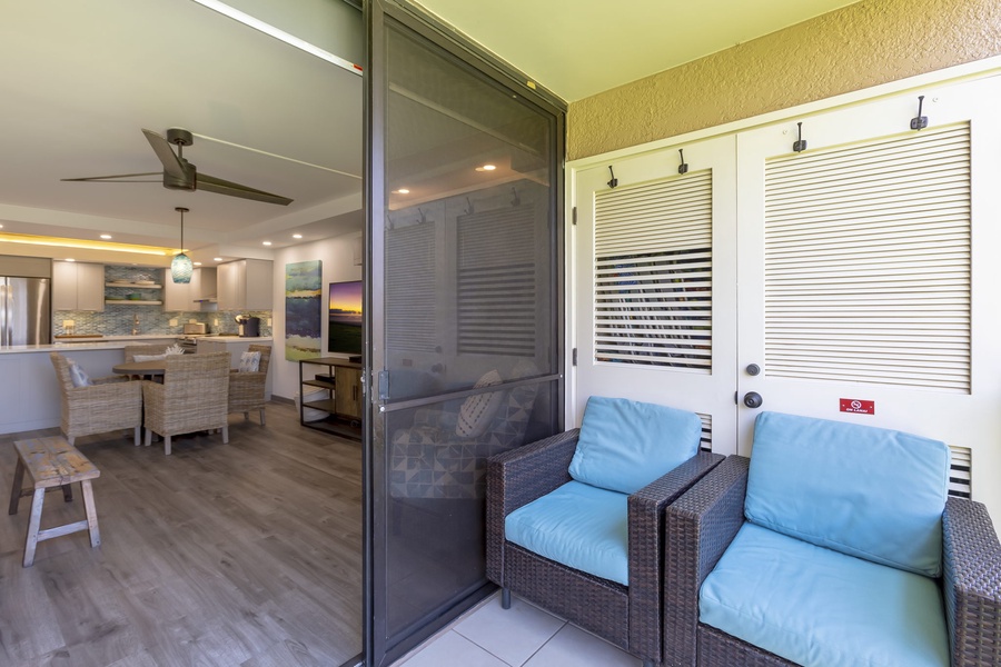 Large storage on the lanai for your beach gear