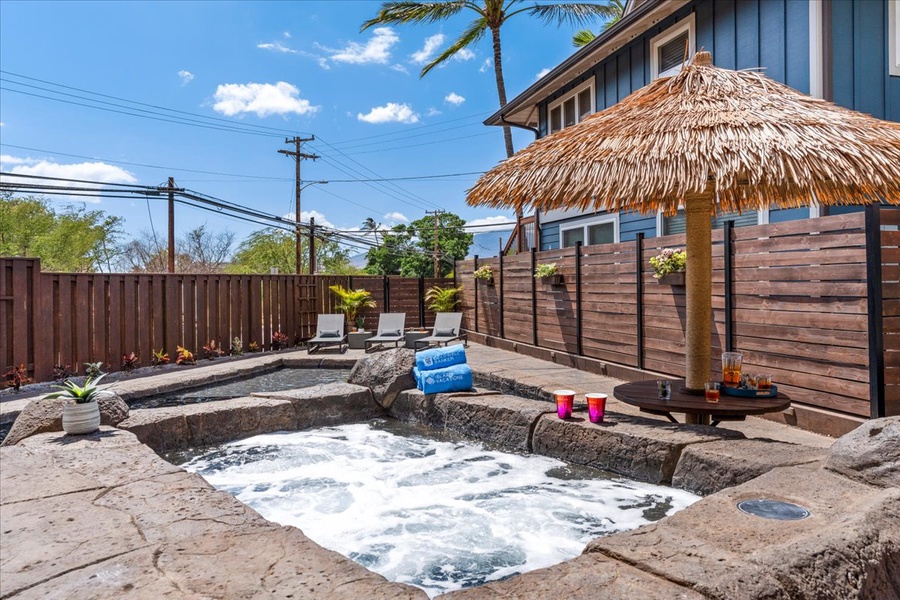 Relax and enjoy the private hot tub