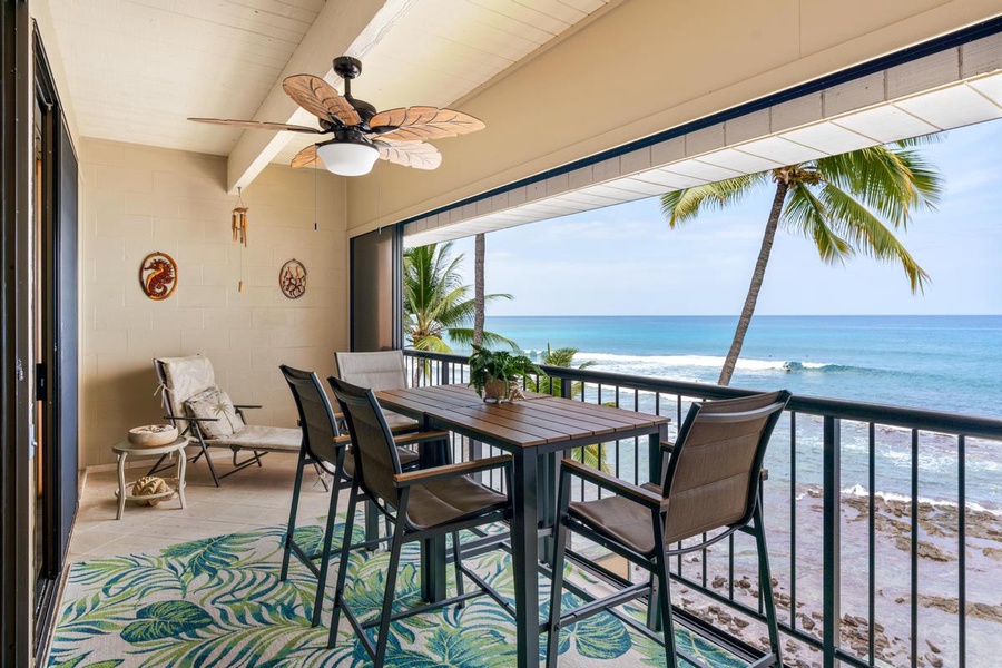 Dine on the lanai and watch the sunset