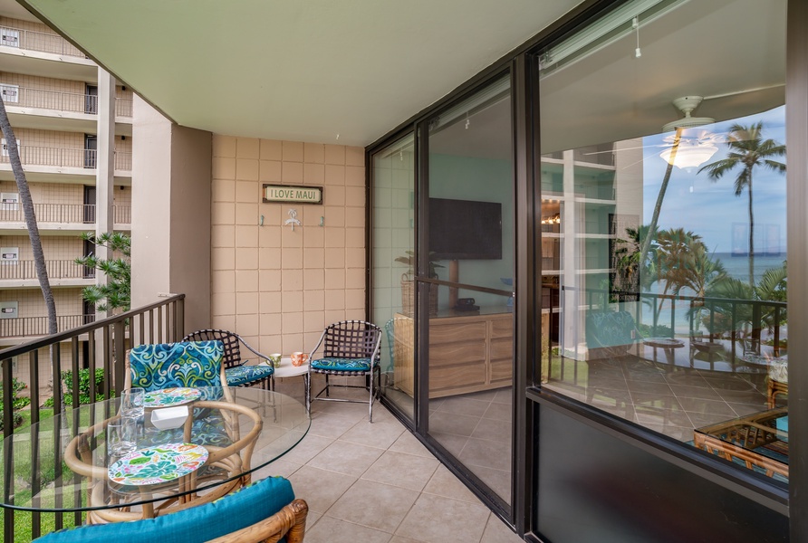 Spend your day relaxing to the sound of the waves on your lanai.