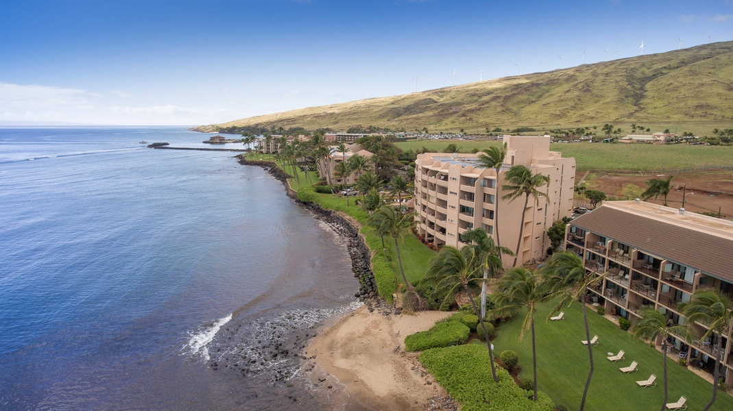 Aerial of Island Sands along Ma'alaea shoreline