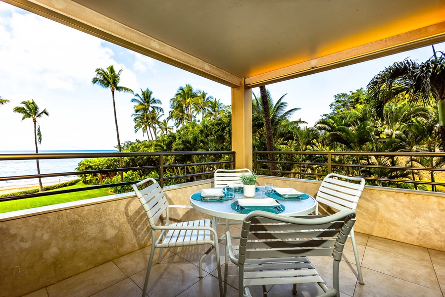 Enjoy your meals on the covered lanai