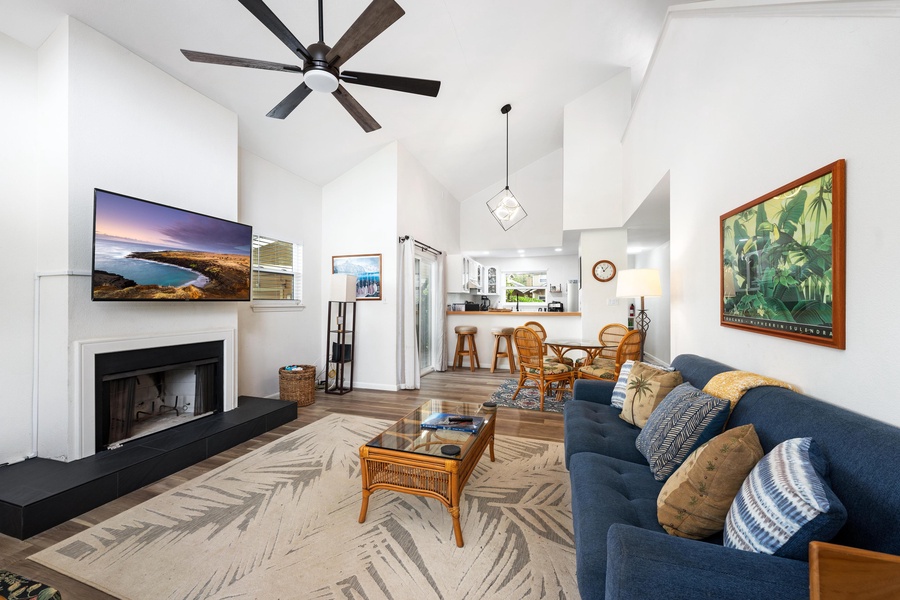 Living room and dining area