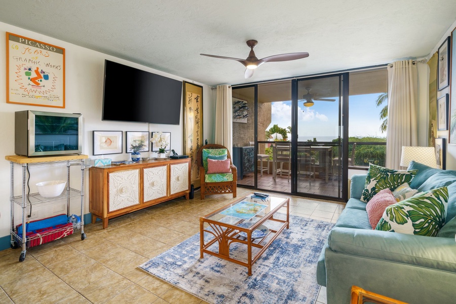 Enjoy use of the wine fridge and large smart tv. 