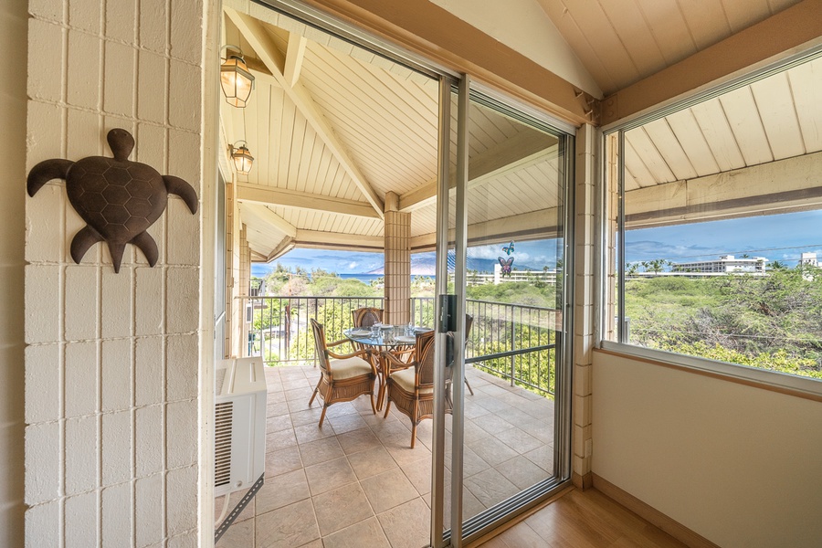 Floor to ceiling sliding glass doors allow for views~ views~ vie