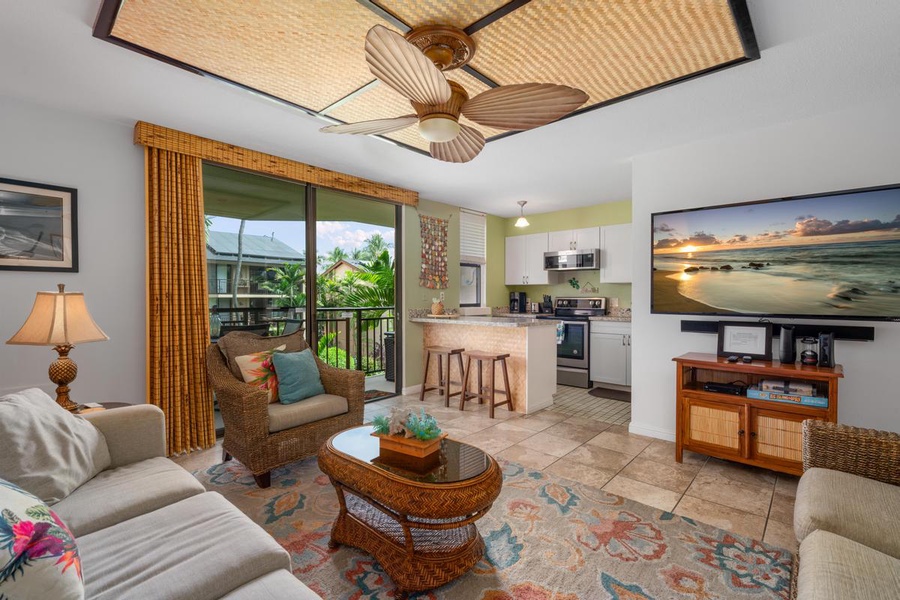 Living room and kitchen area