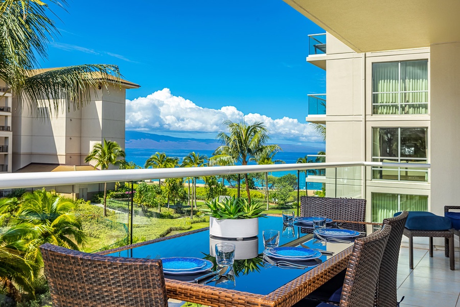 Enjoy a meal on the lanai