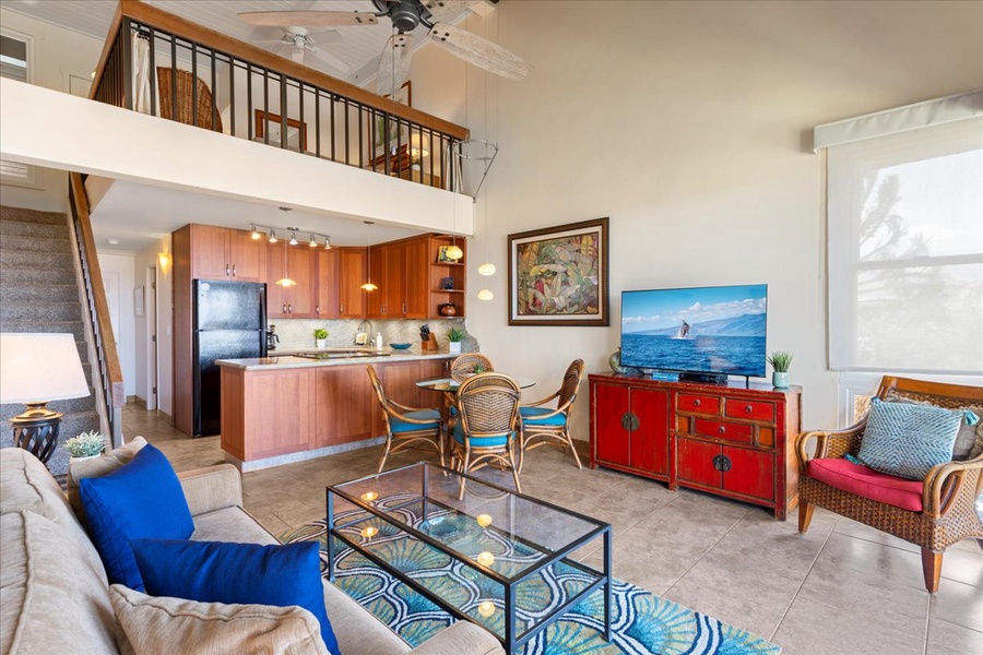 High ceilings provide a spacious environment