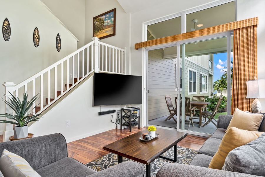 Freshly remodeled living area with a modern Hawaii vibe