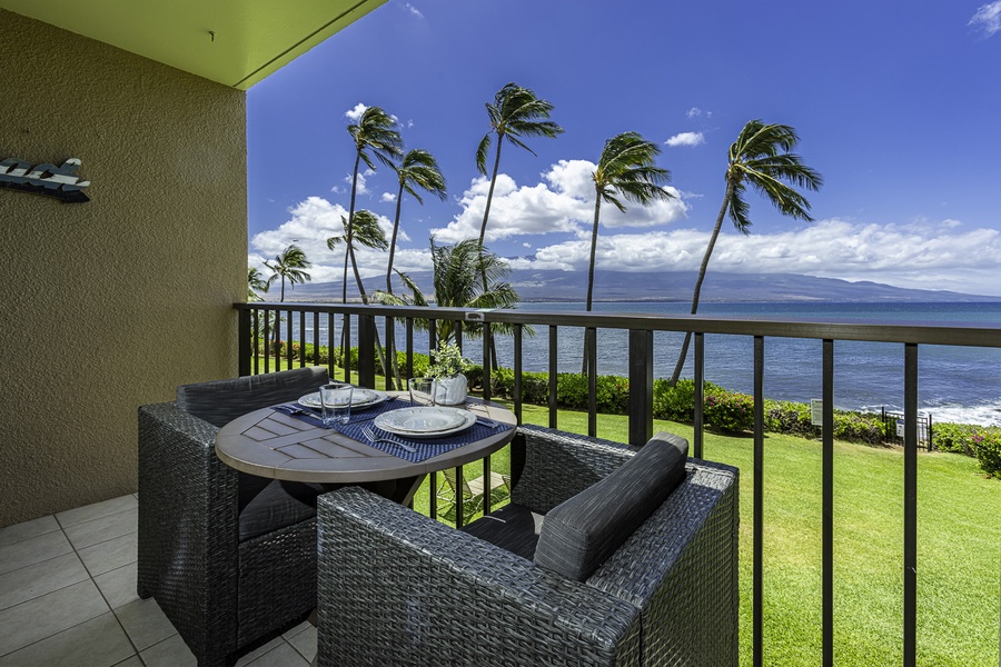 Enjoy the ocean view from the lanai