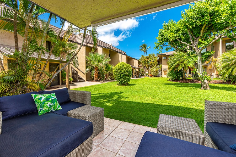 Enjoy a cup of coffee on your spacious private lanai