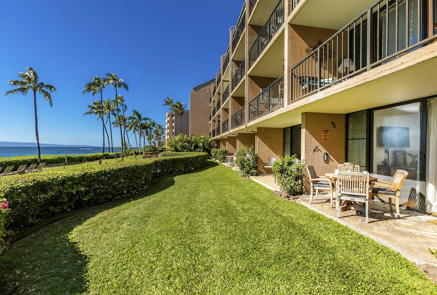 Well manicured lawns just off your lanai