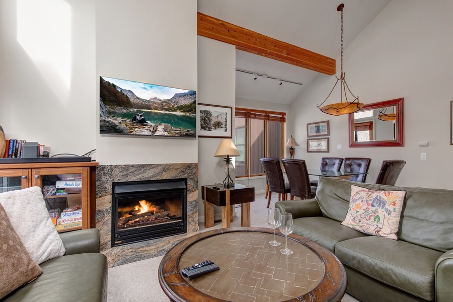 Watch a movie in this cozy living room
