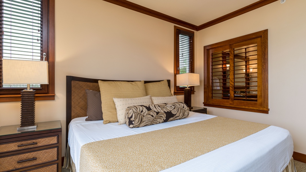 Rest peacefully in the comfortable primary guest bedroom with sounds of the ocean.