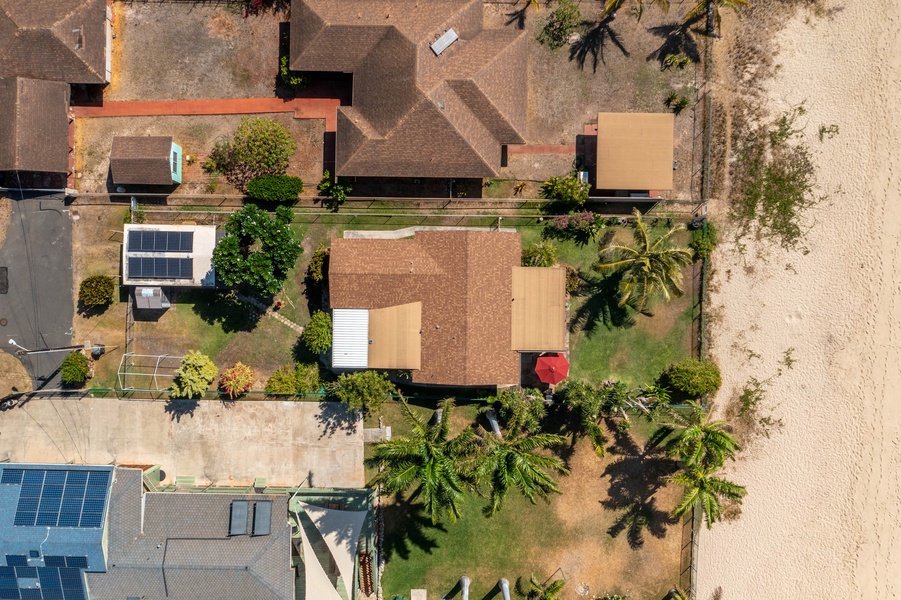 Aerial shot of the home