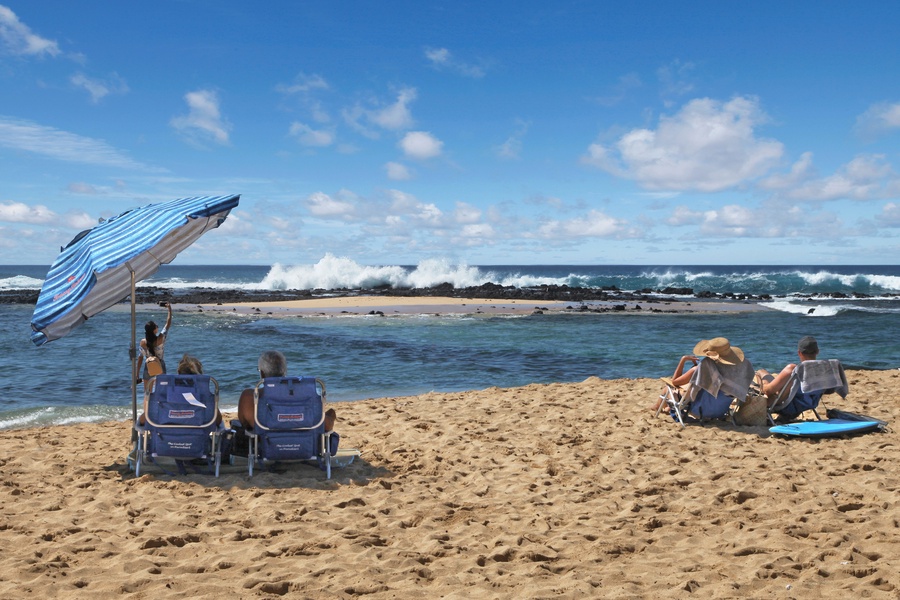 Poipu beach is a local favorite to soak up the sun and check out the waves.