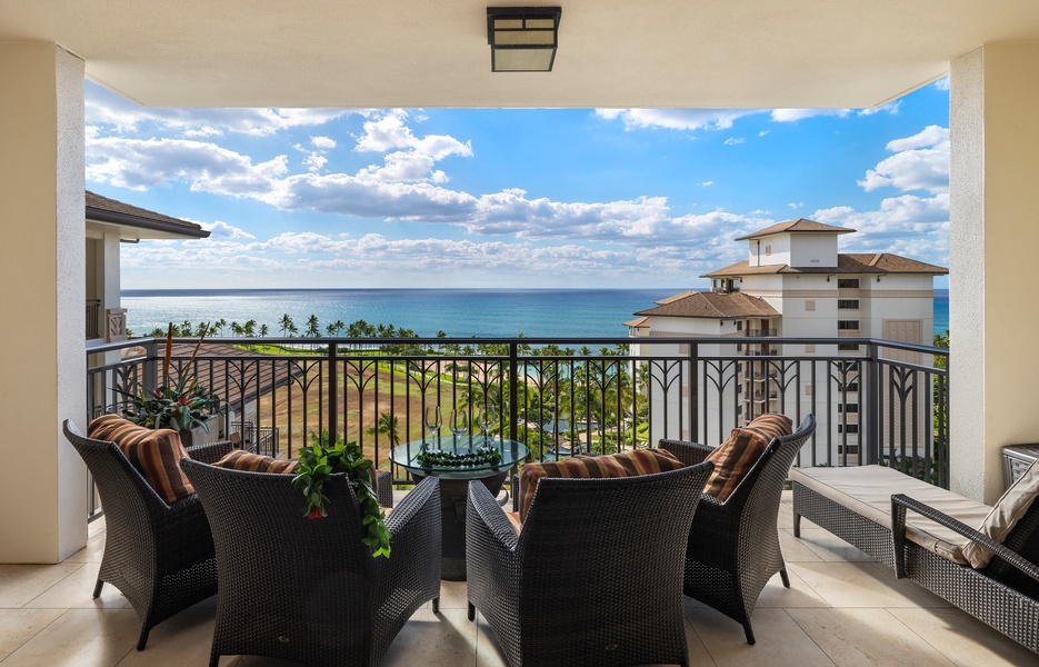 The pacific views from your private lanai are endless, the perfect relaxing spot.