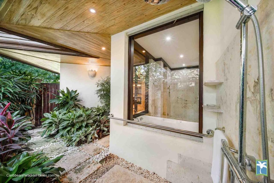 Alternate view of the outdoor shower.
