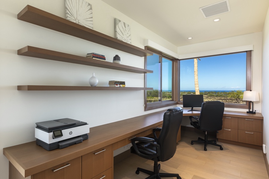 A dedicated workspace to stay productive if needed, and with a view!