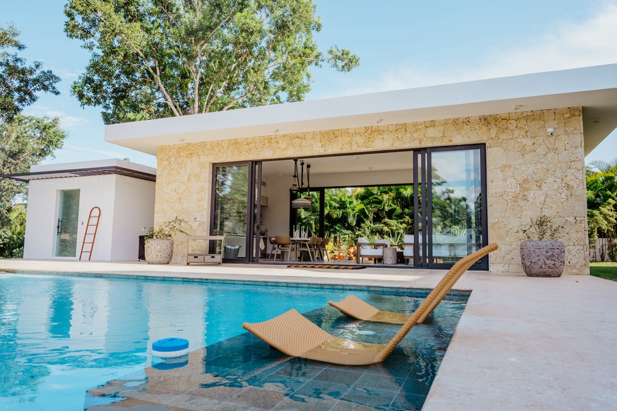 Lounge poolside with a cool drink or take a refreshing swim.
