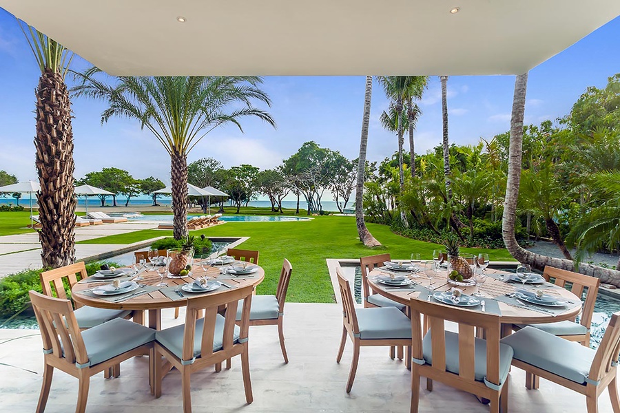 Dine al fresco with stunning ocean views.