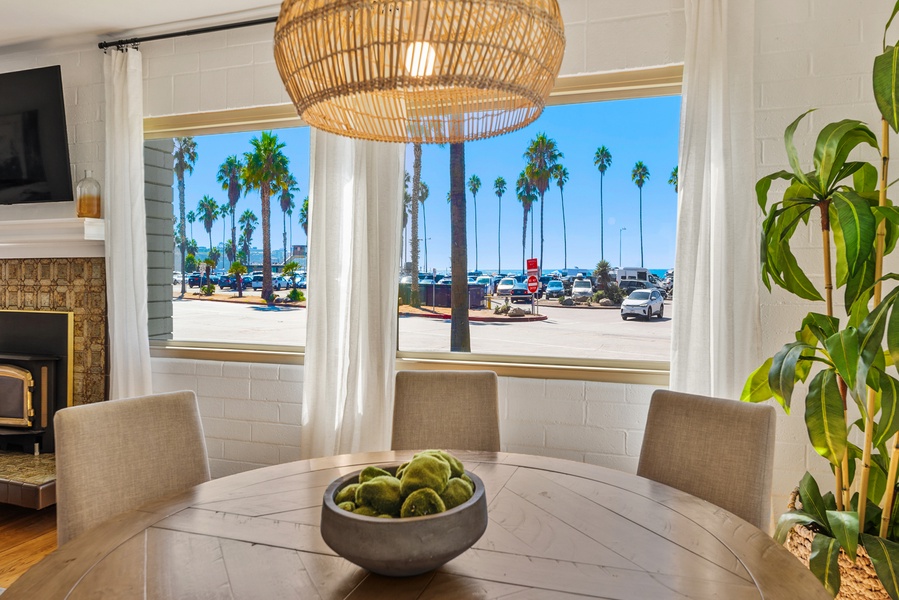Enjoy the beach view right from your dining table
