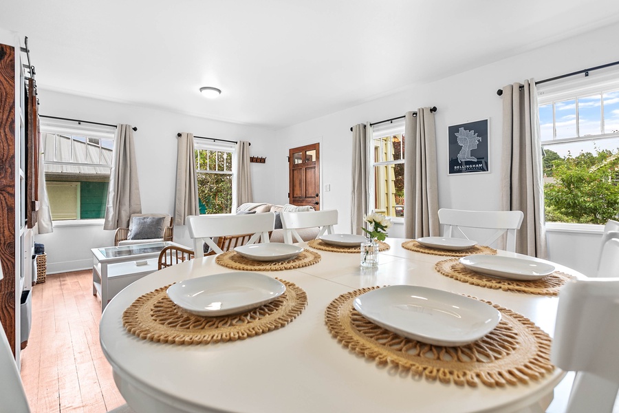 Start your day at this sunny breakfast table set for three—perfect for coffee before hitting the trails or heading downtown.