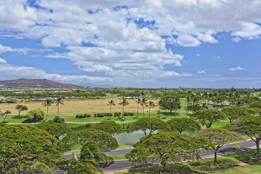 Golf Course View from this vacation house rental Hawaii.