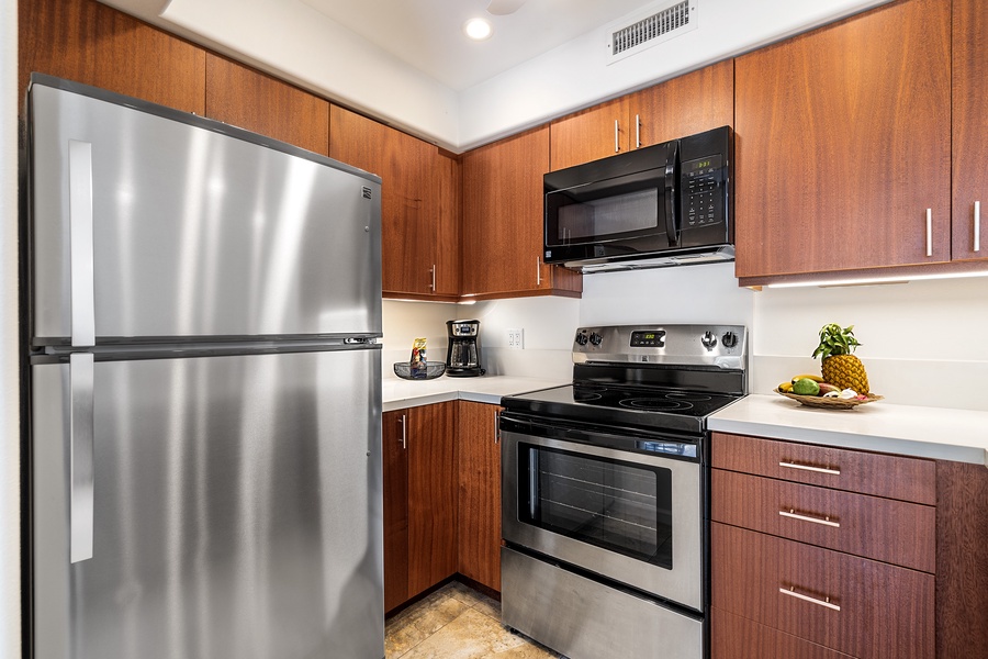 Prepare your favorite meals within the comforts of the condo