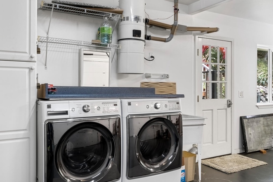 Washer and dryer in the garage