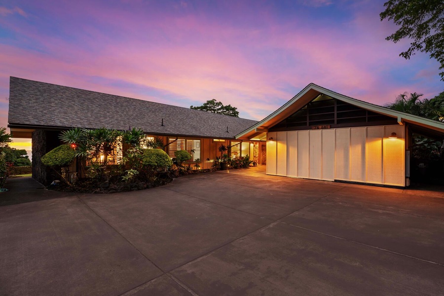 Serene evening views at the front of the property