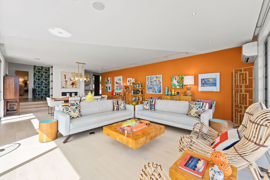 Gather with loved ones in this bright, colorful island home.