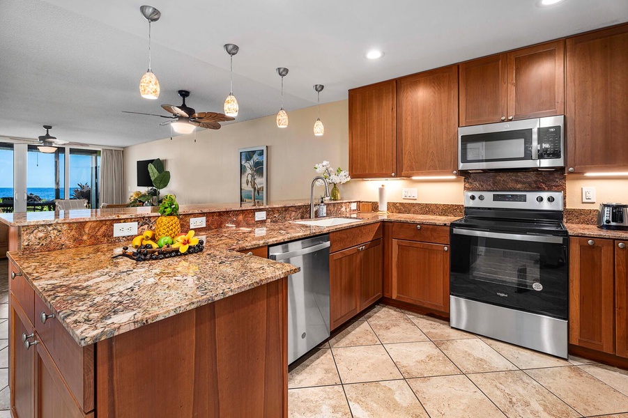 Ample kitchen space is a chef's desire