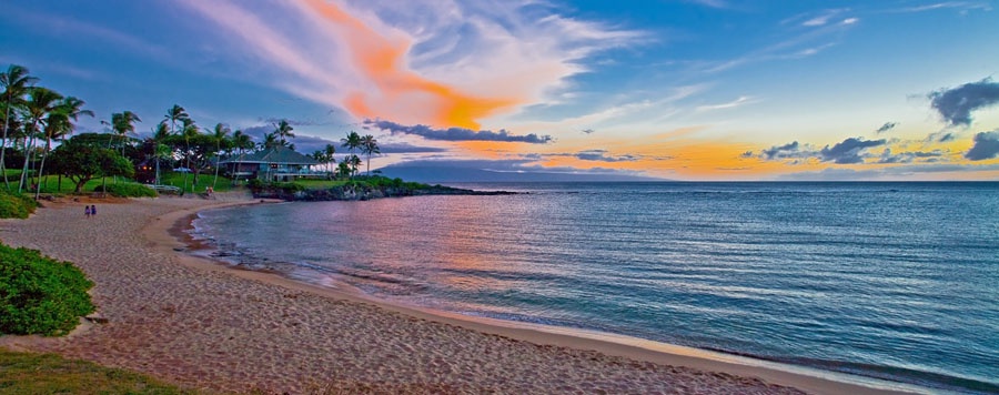 Amazing Sunsets Over Nearby Merriman`s Restaurant and Kapalua Bay