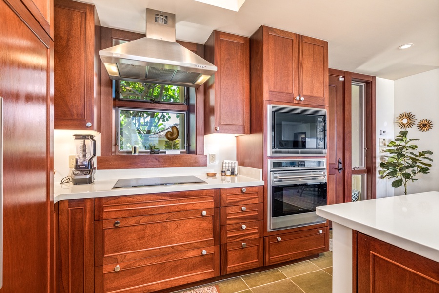 Sleek and elegant kitchen fully equipped with everything you could ever need for meals in.