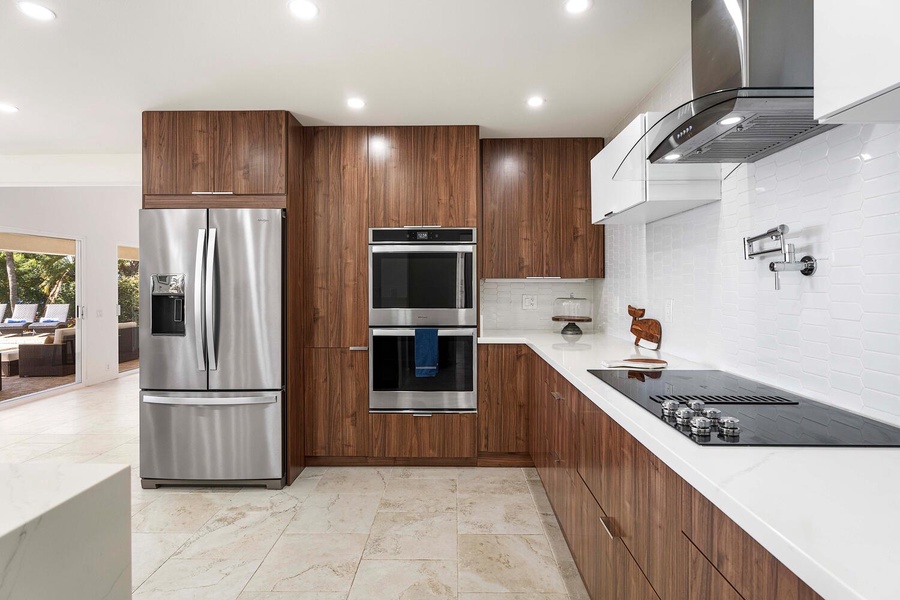 Roomy kitchen area with top-tier appliances