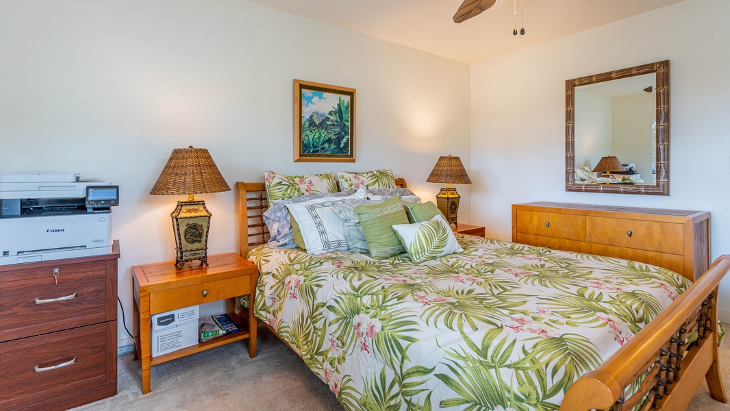The second guest bedroom is peaceful and spacious for restful slumber.