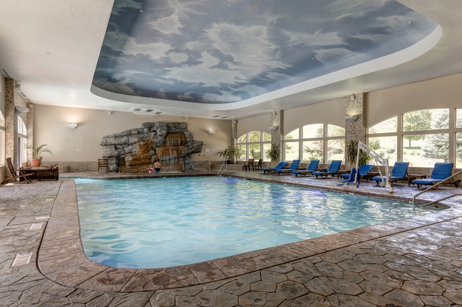 Enjoy an indoor swim spa for invigorating exercise and relaxation.