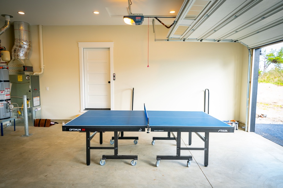 Ping Pong table in the garage for some play time